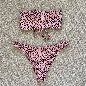 Pink leopard print bikini